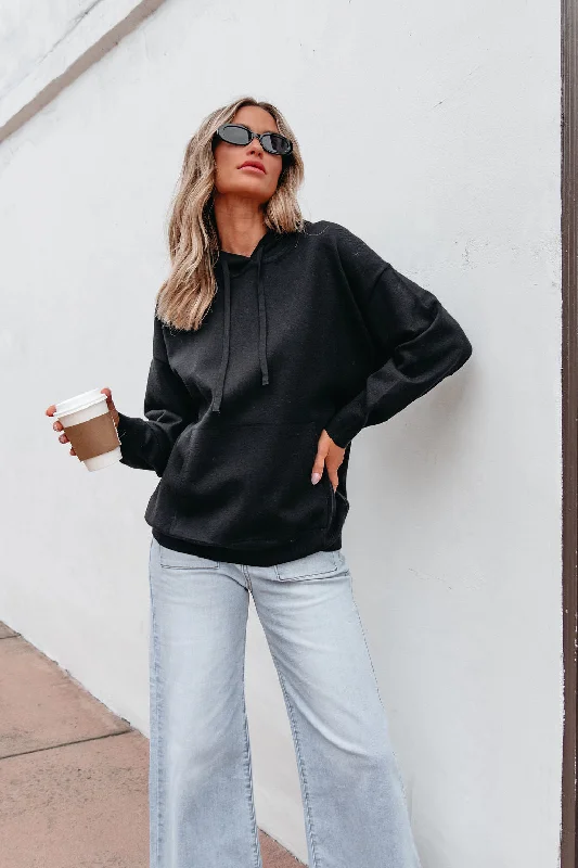 Black Cashmere Hooded Sweater - FINAL SALE