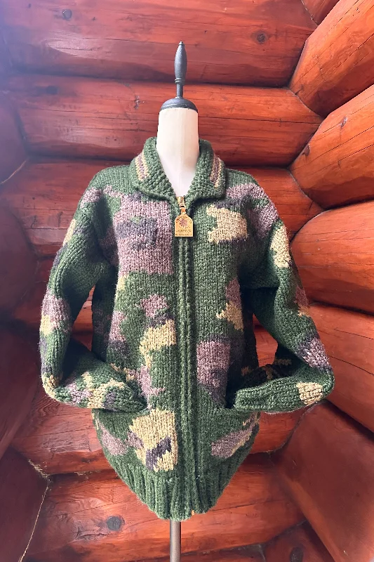 Canadian Knit Sweater - Camo Green