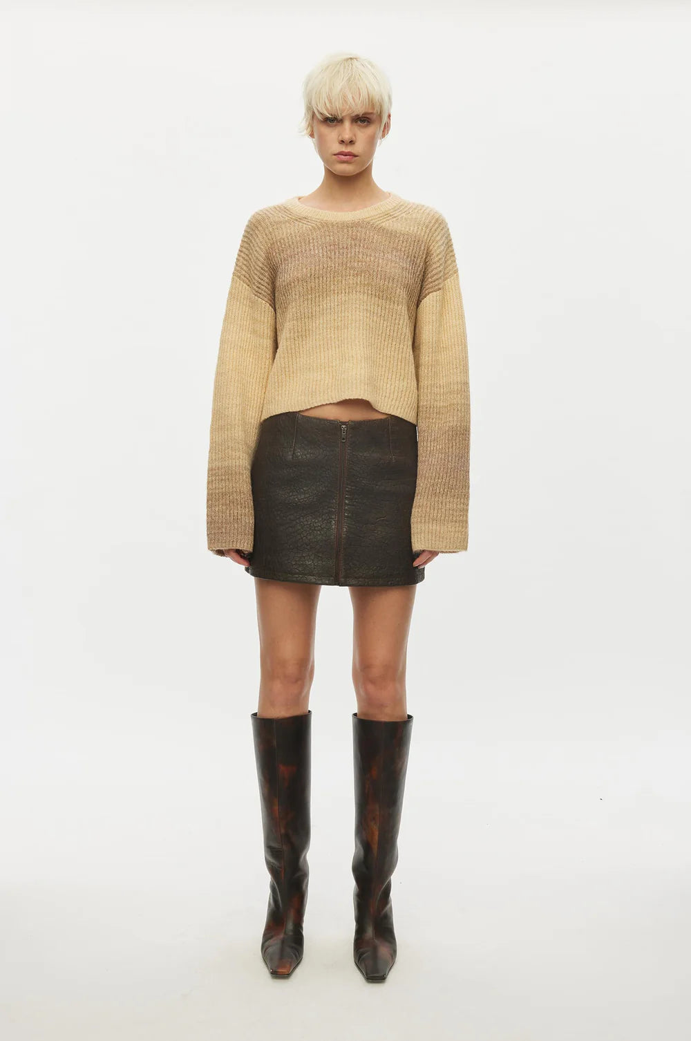 Oval Square Fall Cropped Sweater