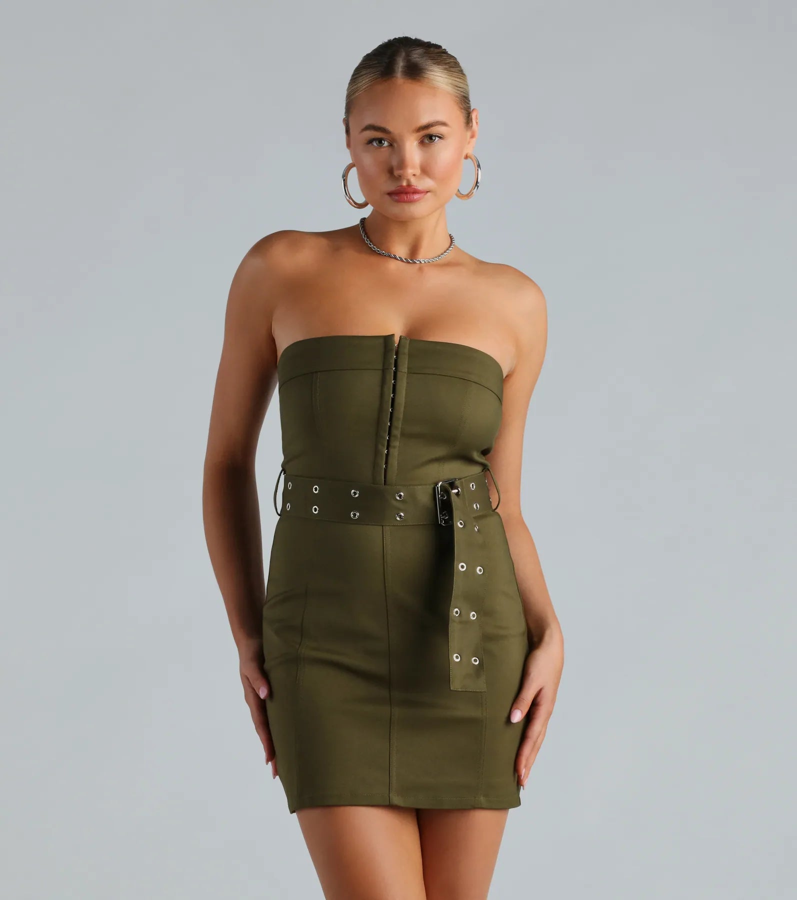 Can I Have Your Attention Belted Mini Dress