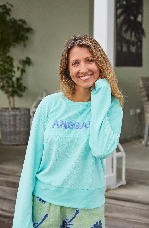 Anegada Applique Ultimate Beach Sweatshirt - Sea Green Street
