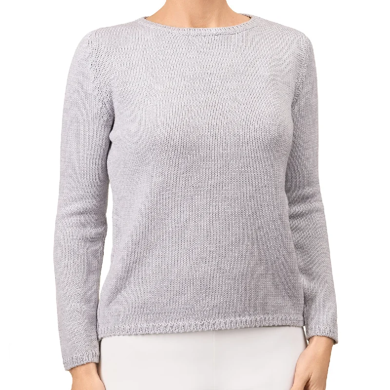 Long Sleeve Pullover in Grey Melange Stylish Women's Neon