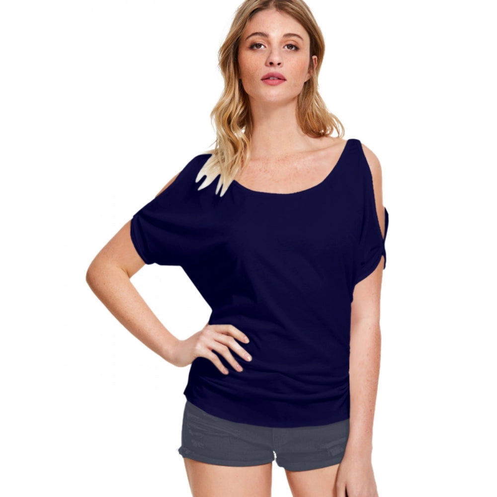 Generic Women's Western Wear Hosiery T Shirts (Navy Blue) Compression
