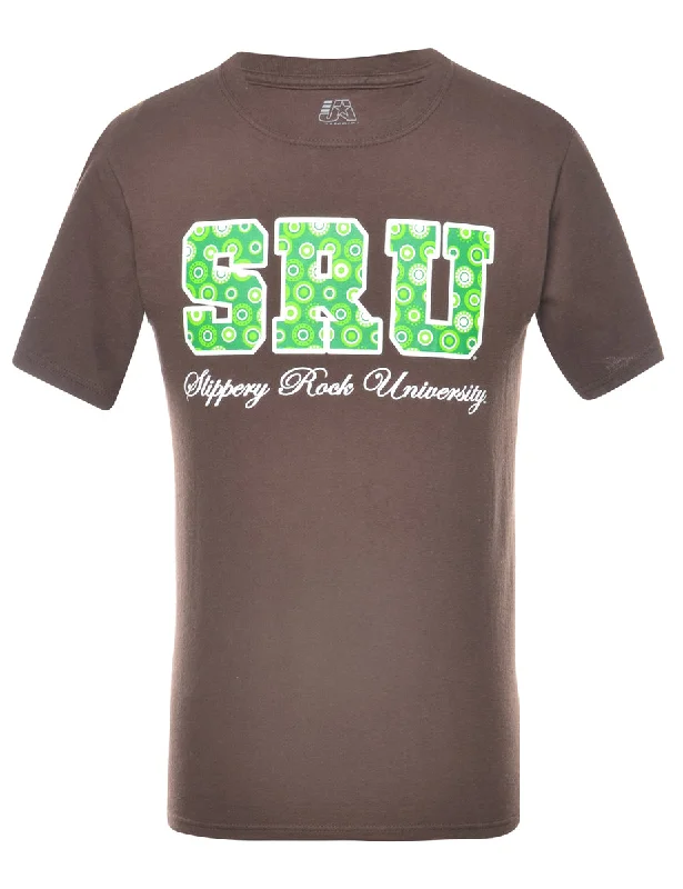 SRU Brown & Green Printed T-shirt - S Adventure