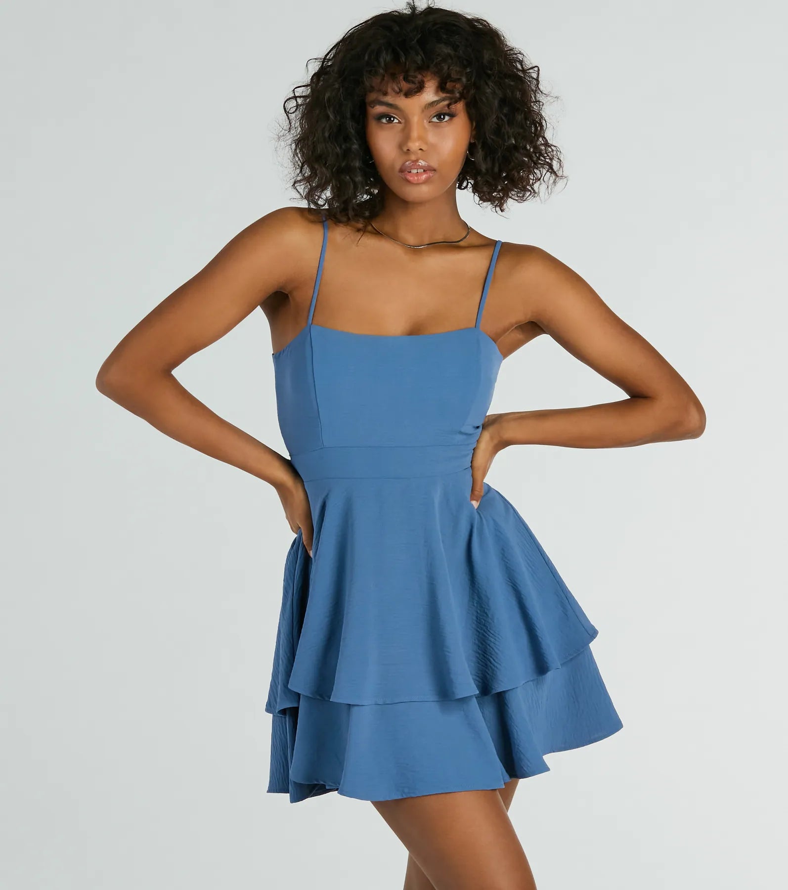 Divine Cutie Tie-Back Ruffled Skater Dress