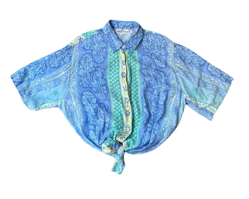 Vintage 90’s Pattern Blouse Cozy Women's Sherpa - lined
