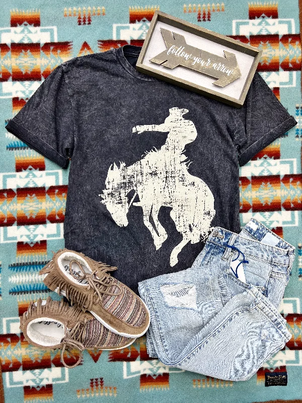 The Classic Cowboy Tee in Vintage Black