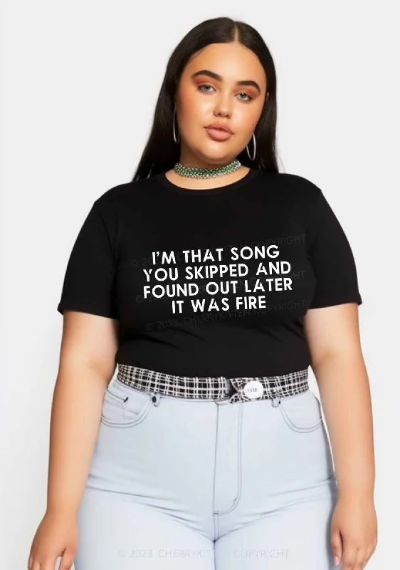 Curvy I'm That Song You Skipped Baby Tee Cherrykitten Dapper Women's Bow - adorned