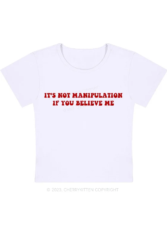 It's Not Manipulation Y2K Baby Tee Cherrykitten Preppy Women's College