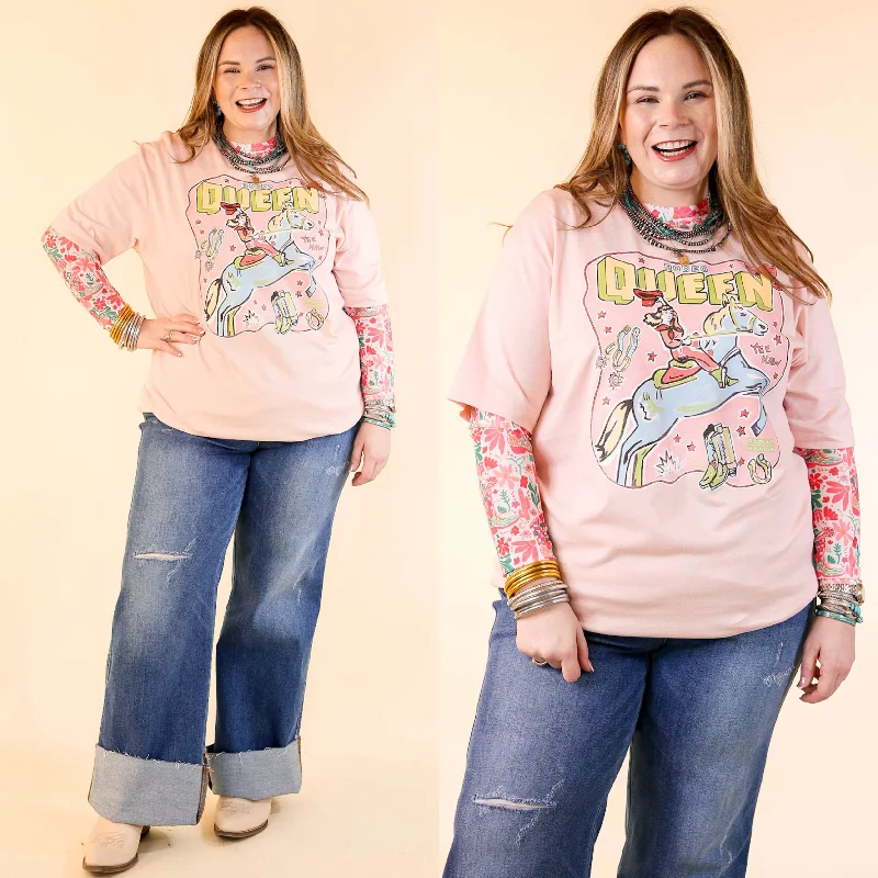 XOXO Art & Co | Rodeo Queen Short Sleeve Graphic Tee in Faded Pink