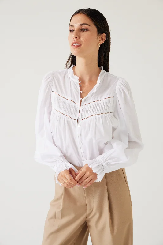 Lawn Top Soft White Elegant Women's 