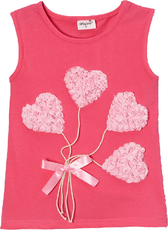 Hot Pink Heart Balloon Tank Top Sophisticated Women's Tailored