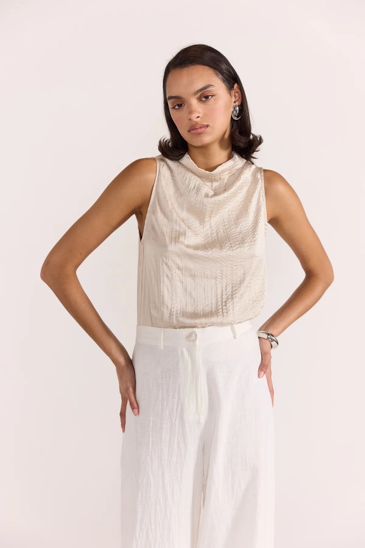 THALIA TOP - BEIGE Classic Women's Tweed