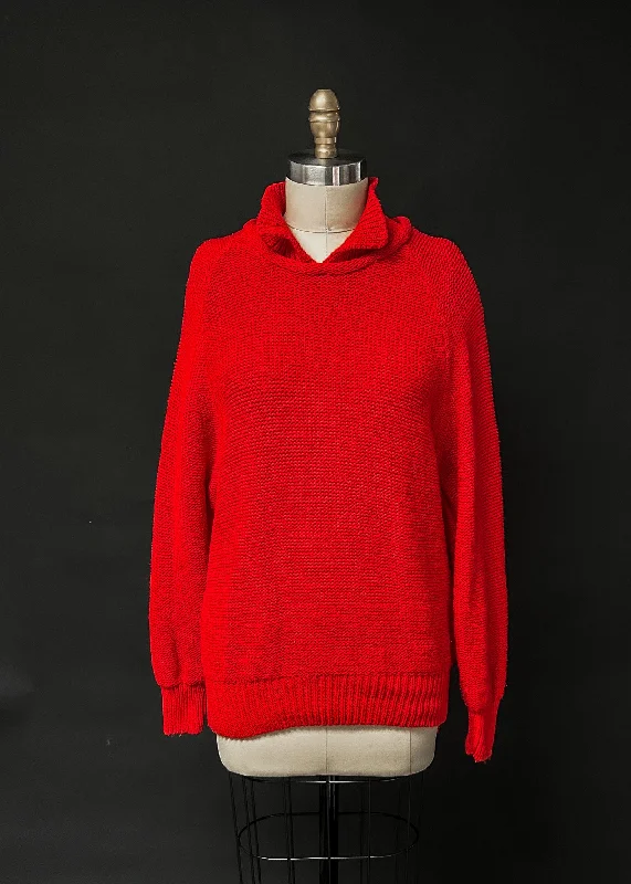 Vintage 80s Gap Clothing Co. Red Collared Knit Pullover Sweater (M)