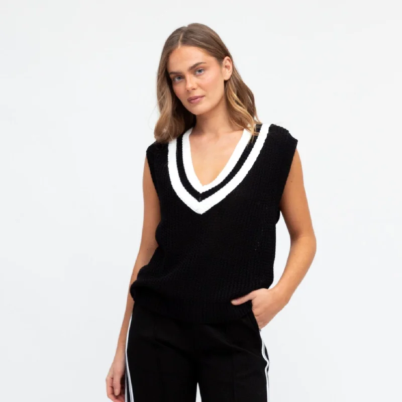 Ebby and I Vest -Black/White Modern Women's 