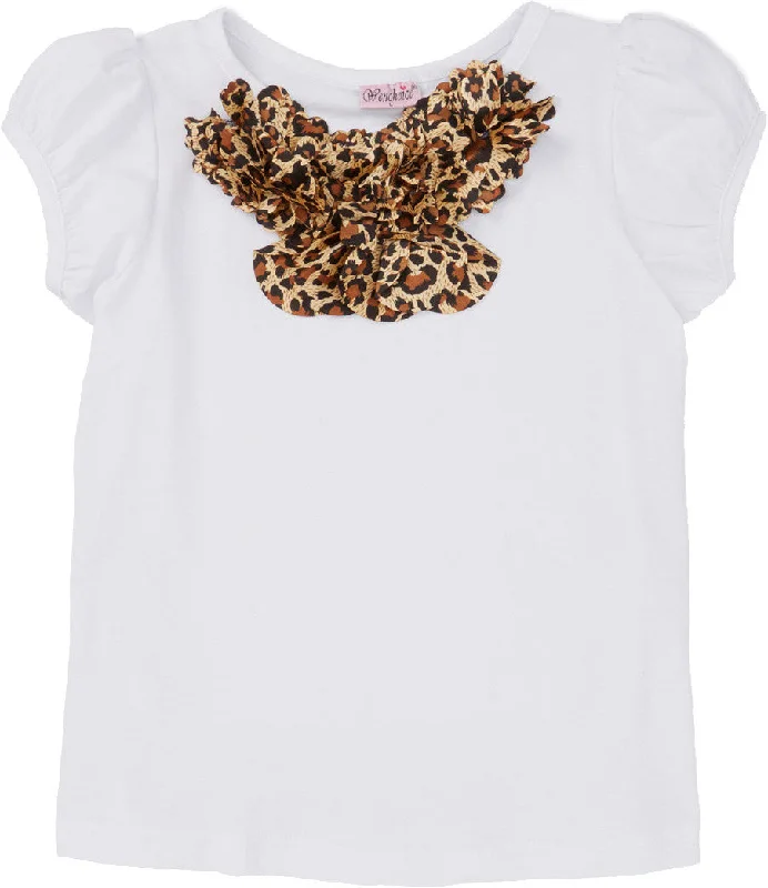 White Short Sleeve Shirt With Leopard Eagle Athletic Women's High - 