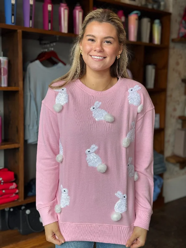 Hoppy Easter Pink Crew Sweatshirt Cool Women's Skate