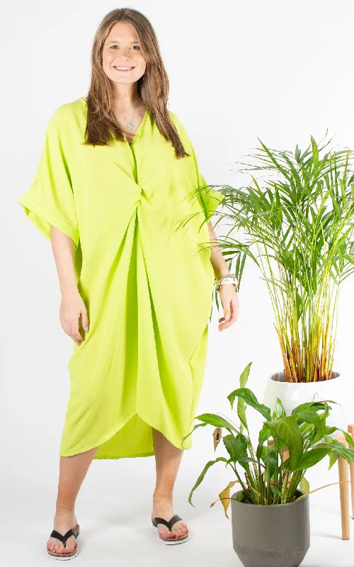 Whoopi V-neck Dress | Lime