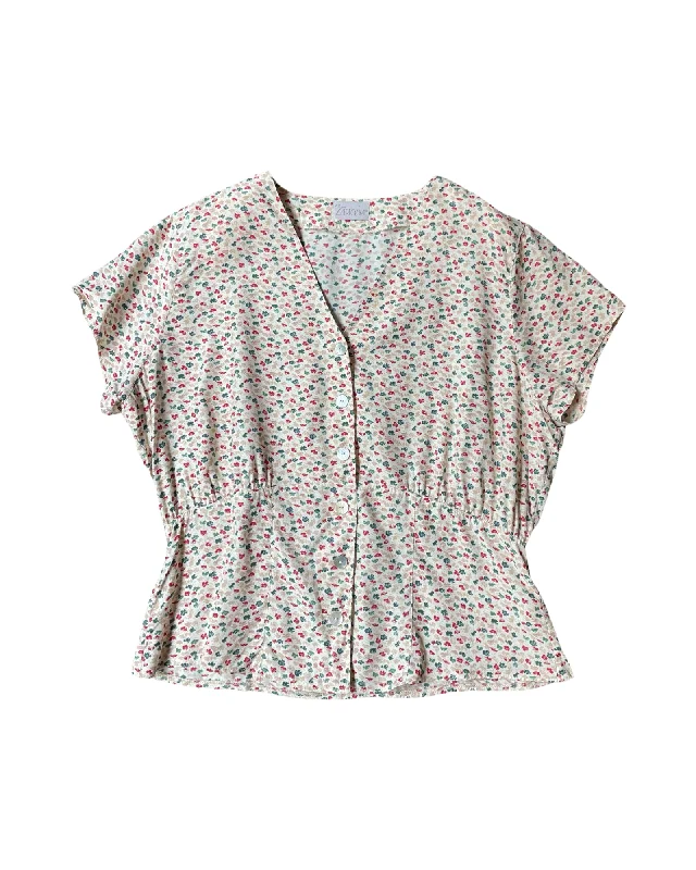 Vintage 90’s Pattern Blouse Artistic Women's Hand - painted