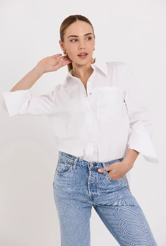 George Shirt | White Refined Women's Velvet