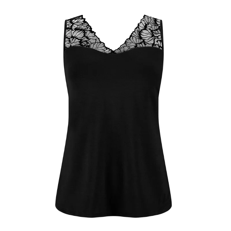 Amoena Velvet Lace Mastectomy Top Black