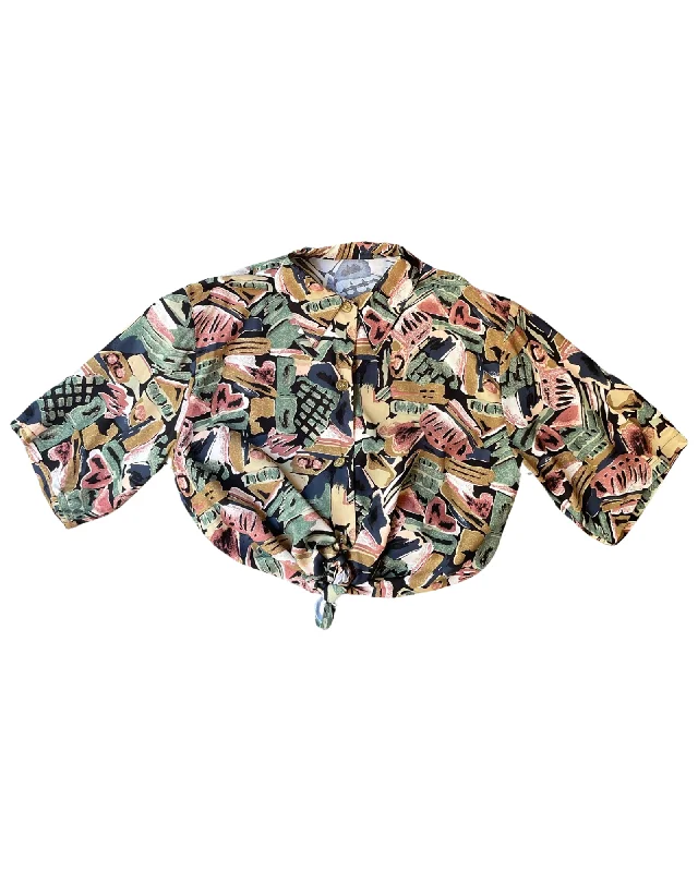 Vintage Pattern Blouse Hip Women's Retro