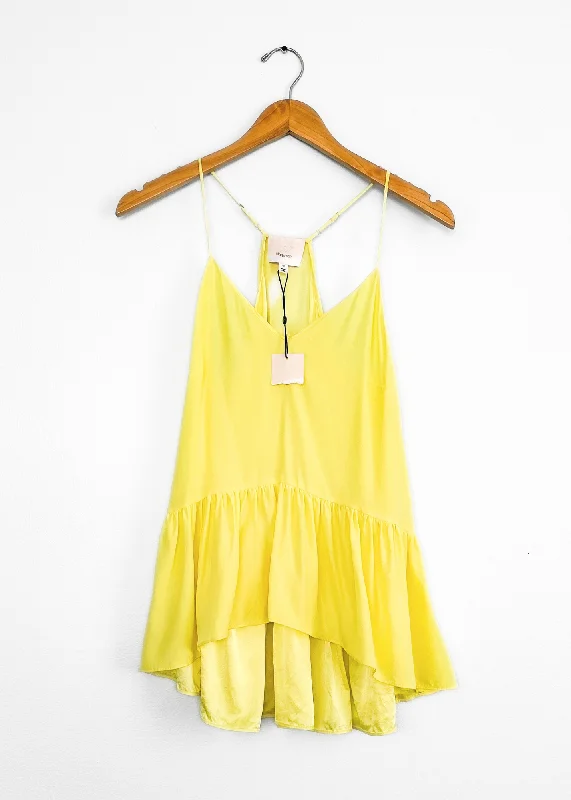 Cinq á Sept ' Janet ' Yellow Rose Silk Ruffle Tank Top (XS/S)