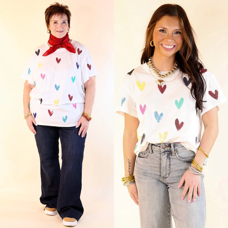 Queen Of Sparkles | Charm Me Multi-Colored Sequin Top in White