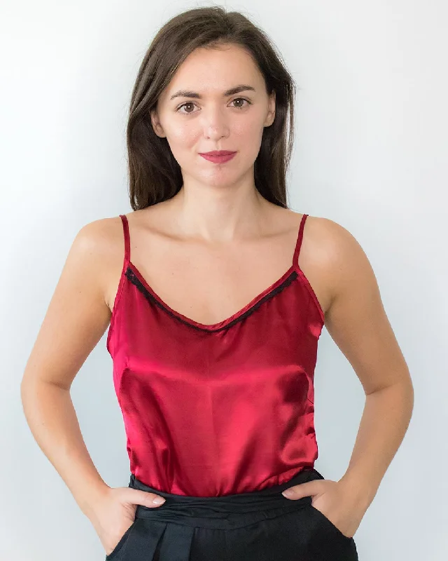 Kami Red Satin Cami Top Youthful Women's Anime - inspired