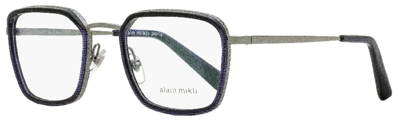 Alain Mikli Men's Beaucarre Eyeglasses A02028 003 Blue Pointille/Ruthenium 50mm Anti - Blue - Light Computer Glasses
