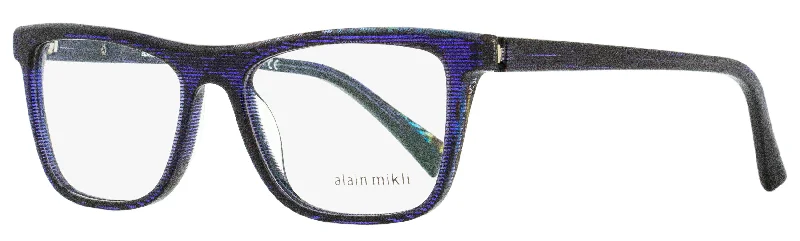 Alain Mikli Men's Rectangular Eyeglasses A03083 003 Chevron Blue/Blue 54mm Glossy Metal Frame Look Alain Mikli Men's Rectangular Eyeglasses A03083 003 Chevron Blue/Blue 54mm Glossy Metal Frame Look