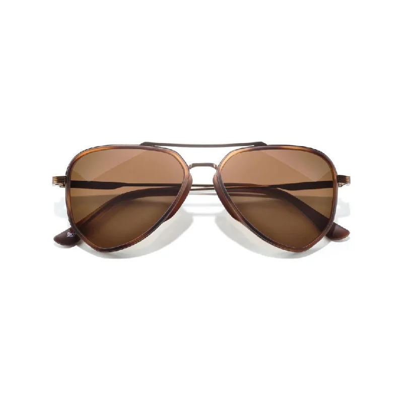 Astra Polarized Sunglasses - Tortoise Amber Rectangle Business Style