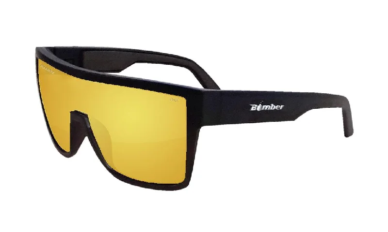BUZZ Bomb Safety - Polarized Gold Mirror Z87 Matte - Finish Plastic Frame Look