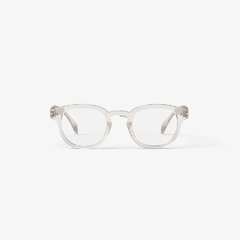 #C Reading Glasses (Paper Note Beige) Chunky Black - Frame Goth Look