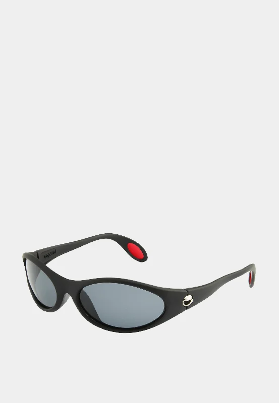 Coperni Cycling Sunglasses Black Rectangle - Rimmed 
