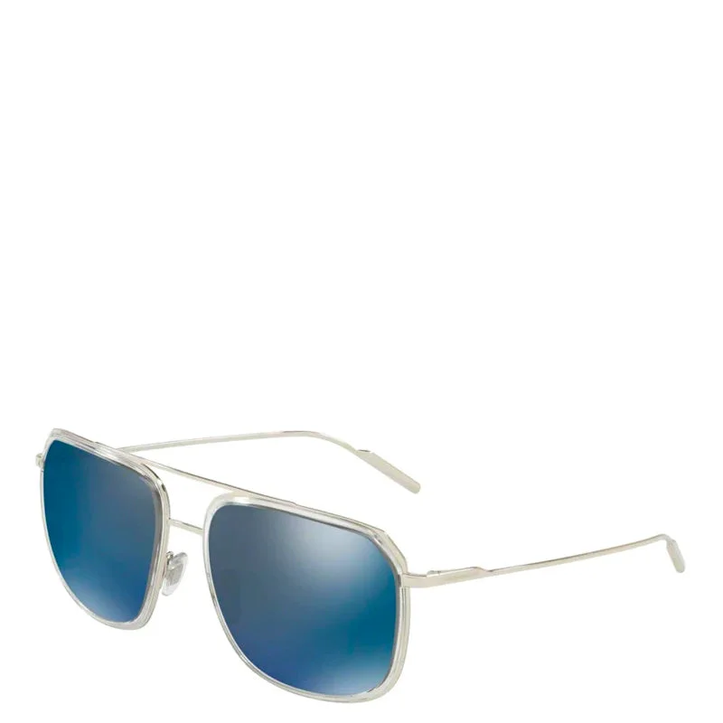 Dolce & Gabbana Dg2165 Crystal/silver Thin - Rimmed Elegant Style
