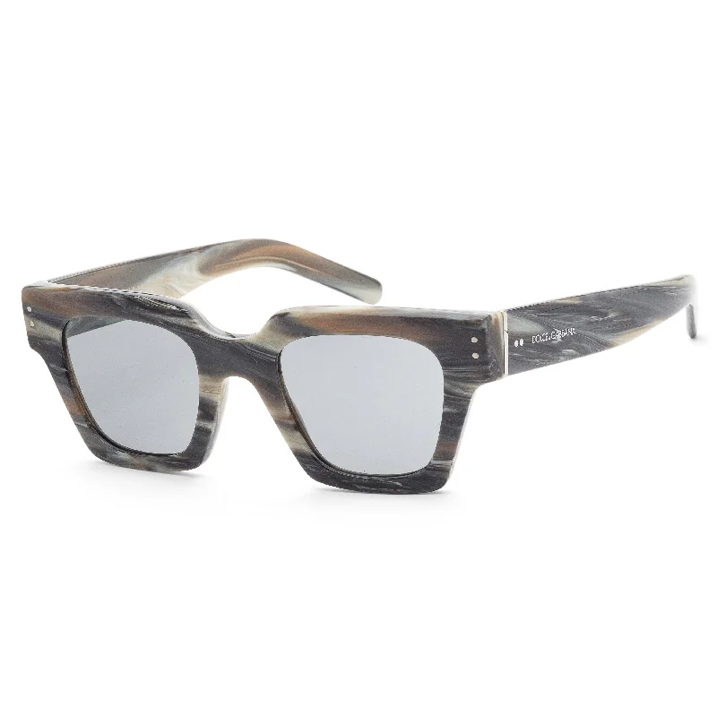 Dolce & Gabbana Men's 48mm Grey Horn Sunglasses Two - Tone Frame Contrast