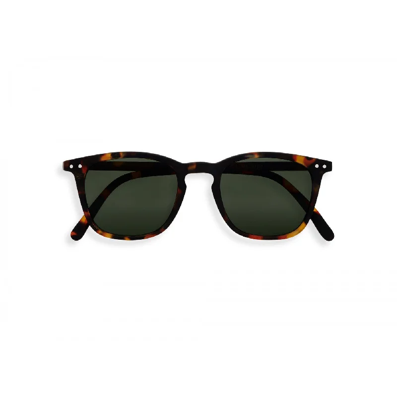 #E Sunglasses (Tortoise + Green Lens) Classic Aviator Style