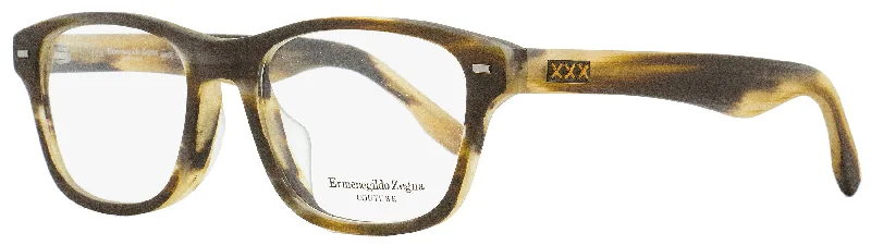 Ermenegildo Zegna Men's Eyeglasses ZC5013F 062 Matte Brown Melange 55mm Art - Deco - Inspired Eyewear Ermenegildo Zegna Men's Eyeglasses ZC5013F 062 Matte Brown Melange 55mm Art - Deco - Inspired Eyewear