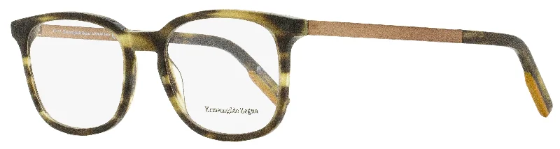 Ermenegildo Zegna Men's Rectangular Eyeglasses EZ5143 055 Striped Brown/Bronze 53mm Transparent Frame Trend Ermenegildo Zegna Men's Rectangular Eyeglasses EZ5143 055 Striped Brown/Bronze 53mm Transparent Frame Trend