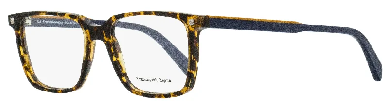 Ermenegildo Zegna Men's Rectangular Eyeglasses EZ5145 055 Havana/Blue 54mm Sports - Wrap Performance Look Ermenegildo Zegna Men's Rectangular Eyeglasses EZ5145 055 Havana/Blue 54mm Sports - Wrap Performance Look