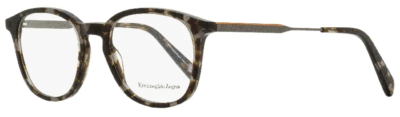 Ermenegildo Zegna Men's Square Eyeglasses EZ5140 055 Gray Havana/Ruthenium 50mm Tortoiseshell Pattern Aesthetic Ermenegildo Zegna Men's Square Eyeglasses EZ5140 055 Gray Havana/Ruthenium 50mm Tortoiseshell Pattern Aesthetic