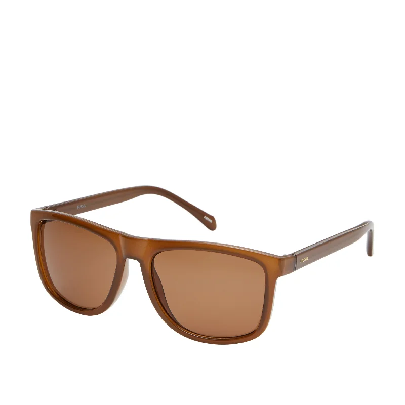 Fossil Men's Square Sunglasses Two - Tone Frame Contrast