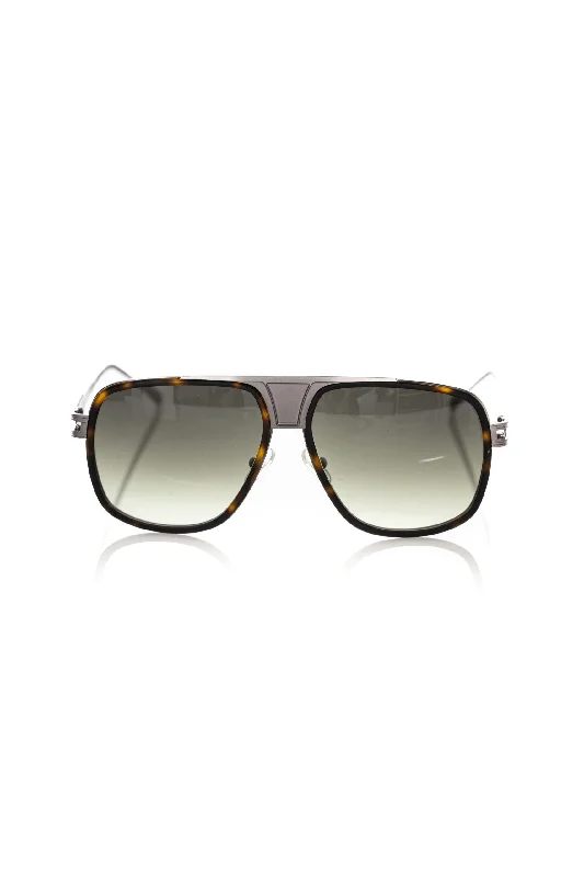 Frankie Morello Elegant Shield Sunglasses with Havana Men's Profile Mirrored - Lens Driving Look