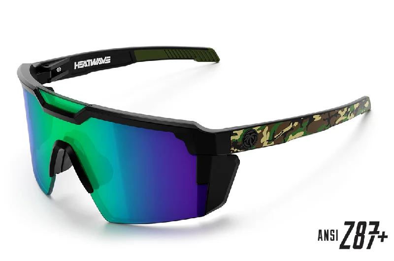 Future Tech Sunglasses: Woodland Camo Customs Z87+ Polarized - Lens Fishing Style