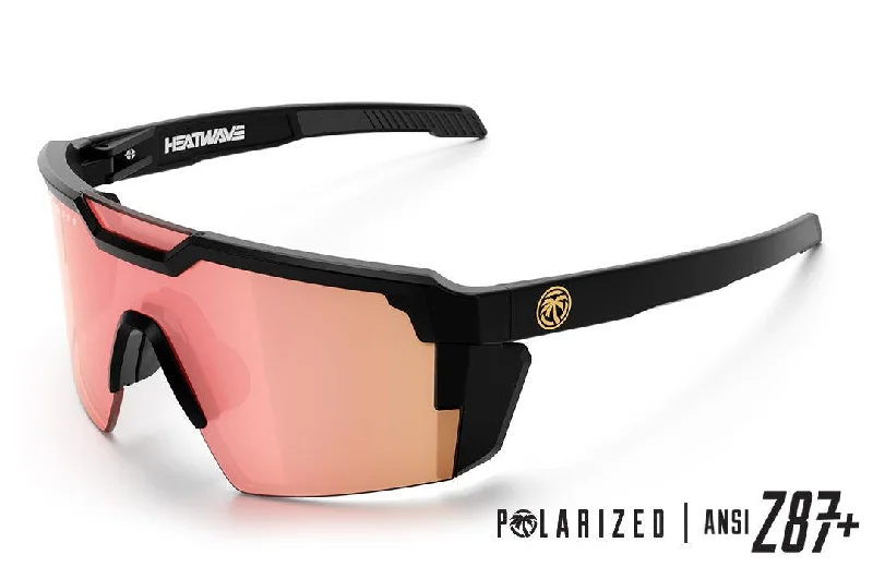 Future Tech Sunglasses: Rose Gold Z87+ Polarized Rectangle Business Style
