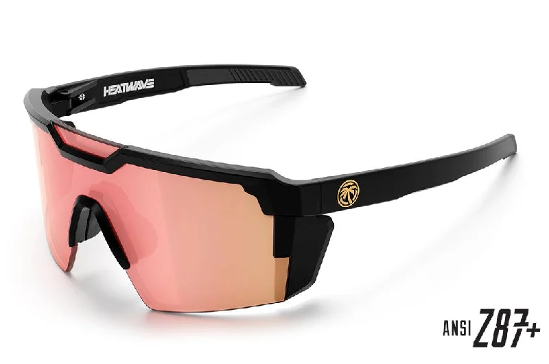 Future Tech Sunglasses: Rose Gold Z87+ Tortoiseshell Pattern Aesthetic