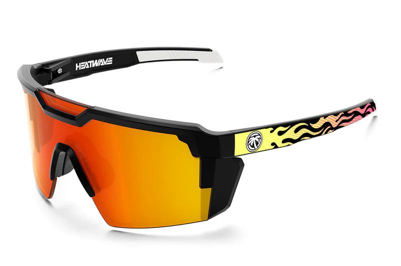 Future Tech Sunglasses Z87+: Tallboy Flameout Polarized Lens Glossy Metal Frame Look