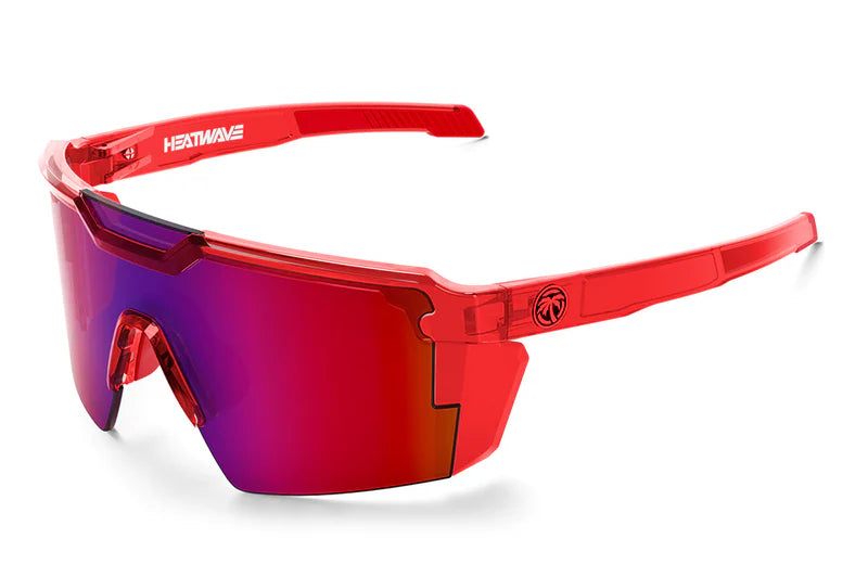 Future Tech Z87+ Sunglasses: Neon Red Polarized Rhinestone - Embellished Glam Design