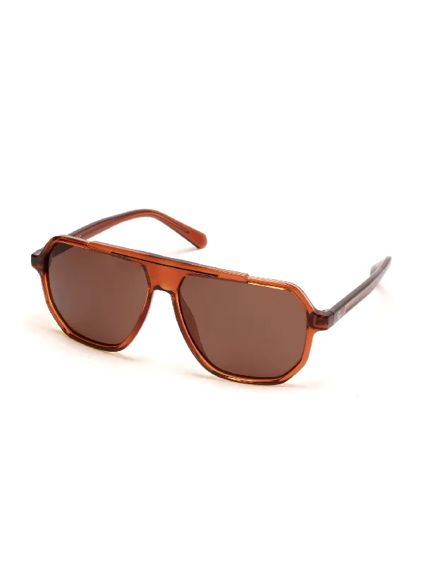 Plastic Logo Temple Aviators Geometric - Patterned Frame Design